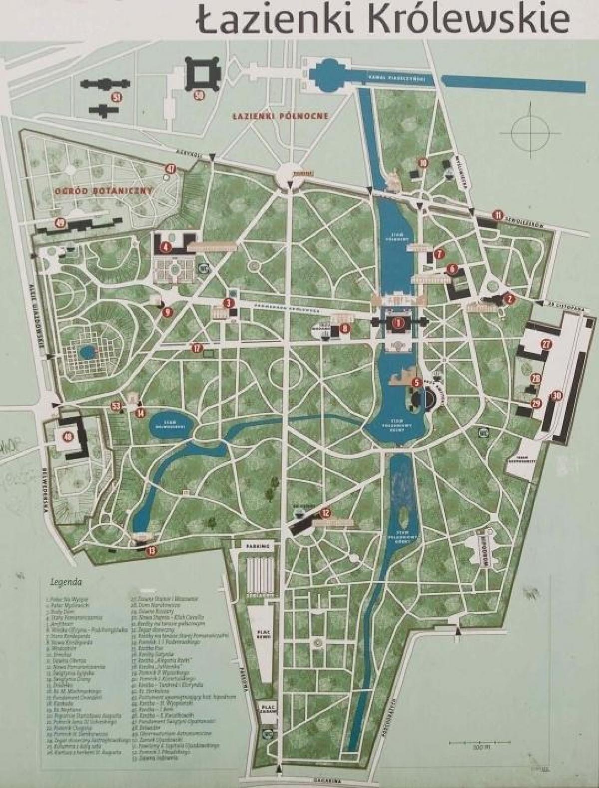 lazienki park Warszawa kart