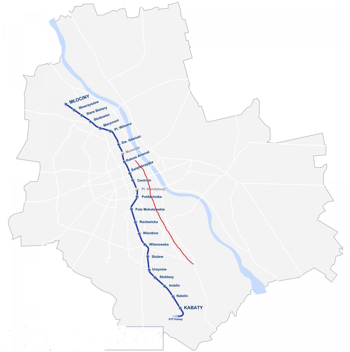 Kart av Warszawa royal route 
