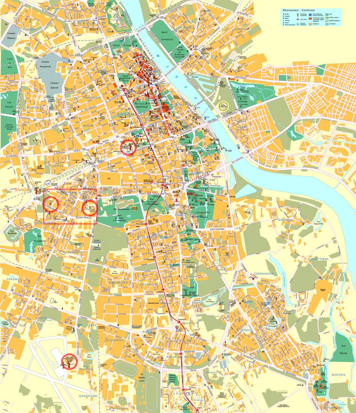 street kart over Warszawa sentrum