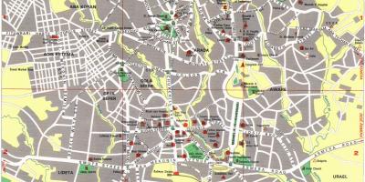Kart over Warszawa attraksjoner 