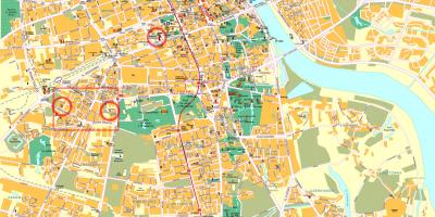 Street kart over Warszawa sentrum